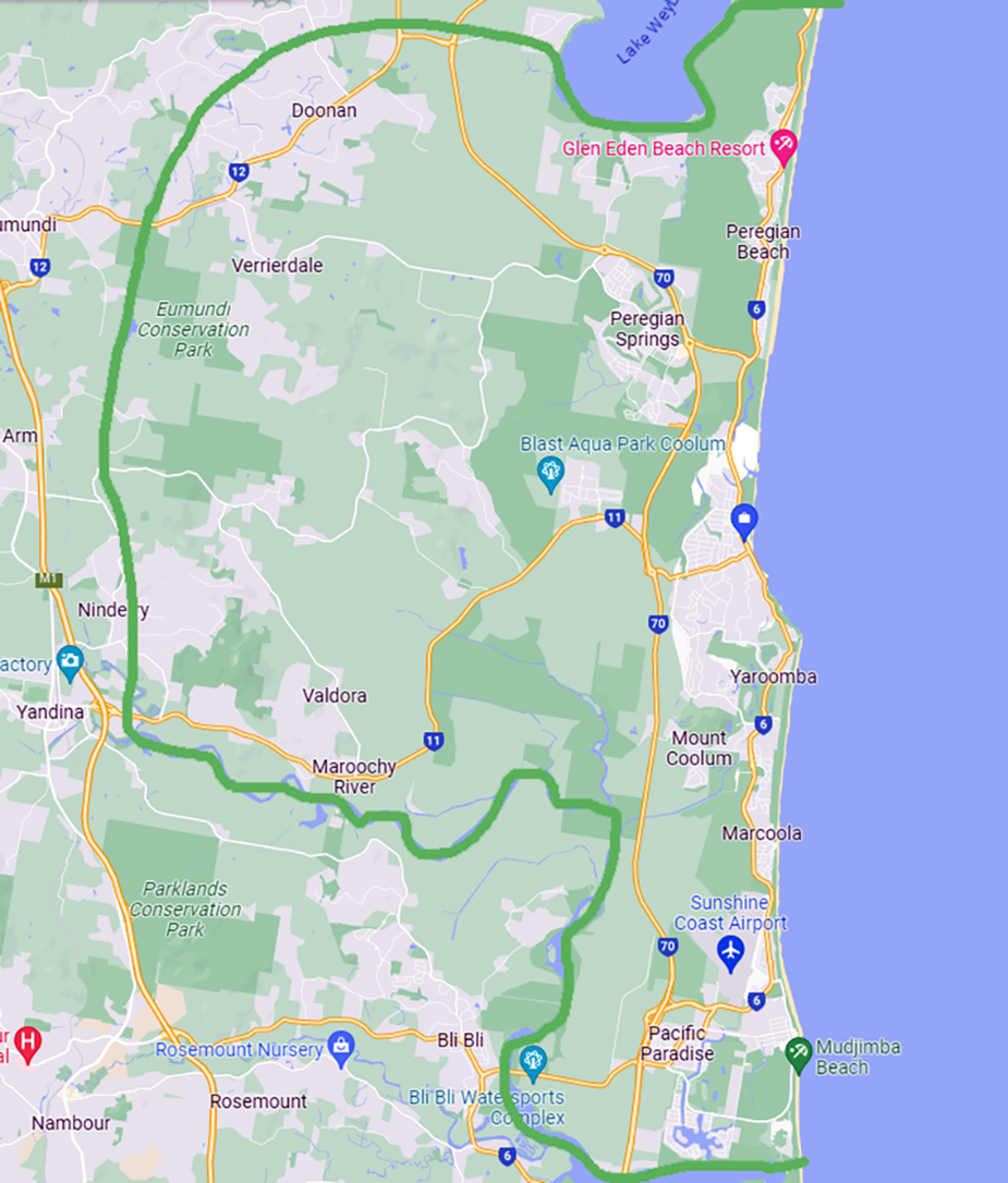Coolum Meals On Wheels Delivery Area